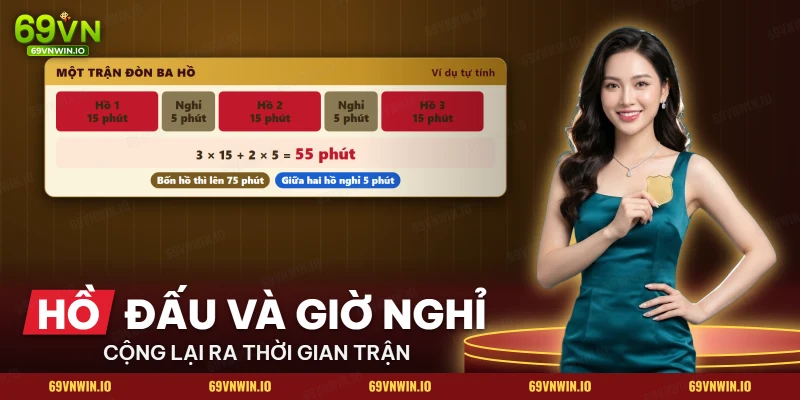 Bảng hồ đấu và giờ nghỉ của một trận đá đòn nhiều hồ